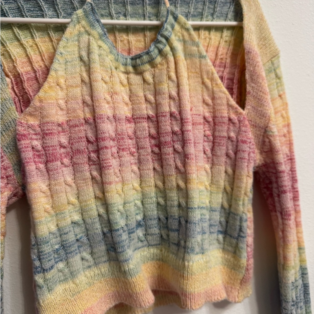 Multicolor Knit halter Crop Sweater size M - L - Picture 3 of 4